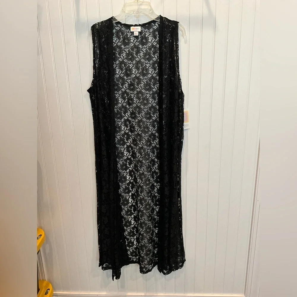 LuLaRoe | Elegant Black Lace Duster Cardigan Medium JOY
